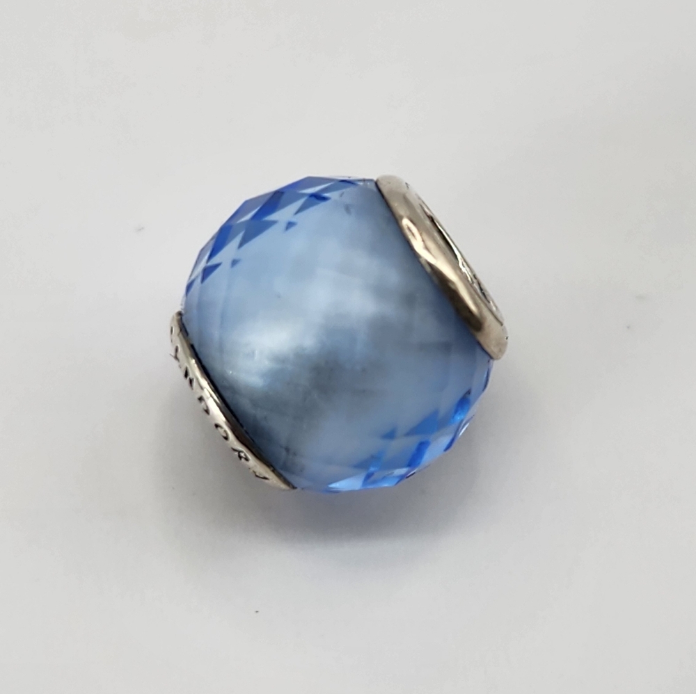 Pandora Blue Faceted Charm